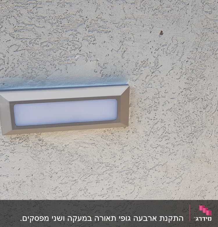 תאורת קיר חיצונית מותקנת על קיר טיח